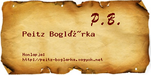 Peitz Boglárka névjegykártya